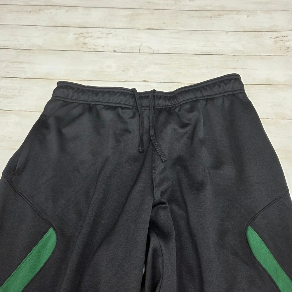 Nike Dri-FIT 642056-010 Track Pants Wide Leg Men M Black Green Bottom Zip